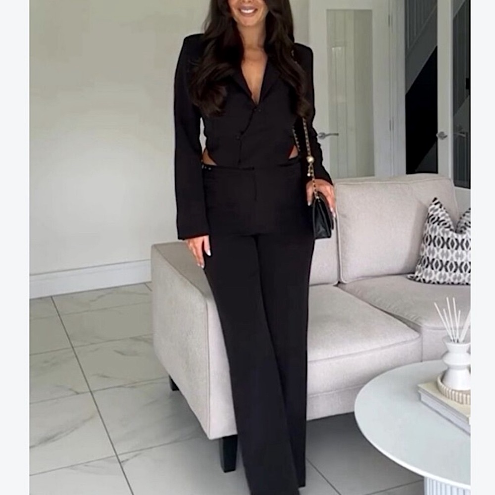 NWT Zara Cut Out Blazer Jumpsuit blogger favorite